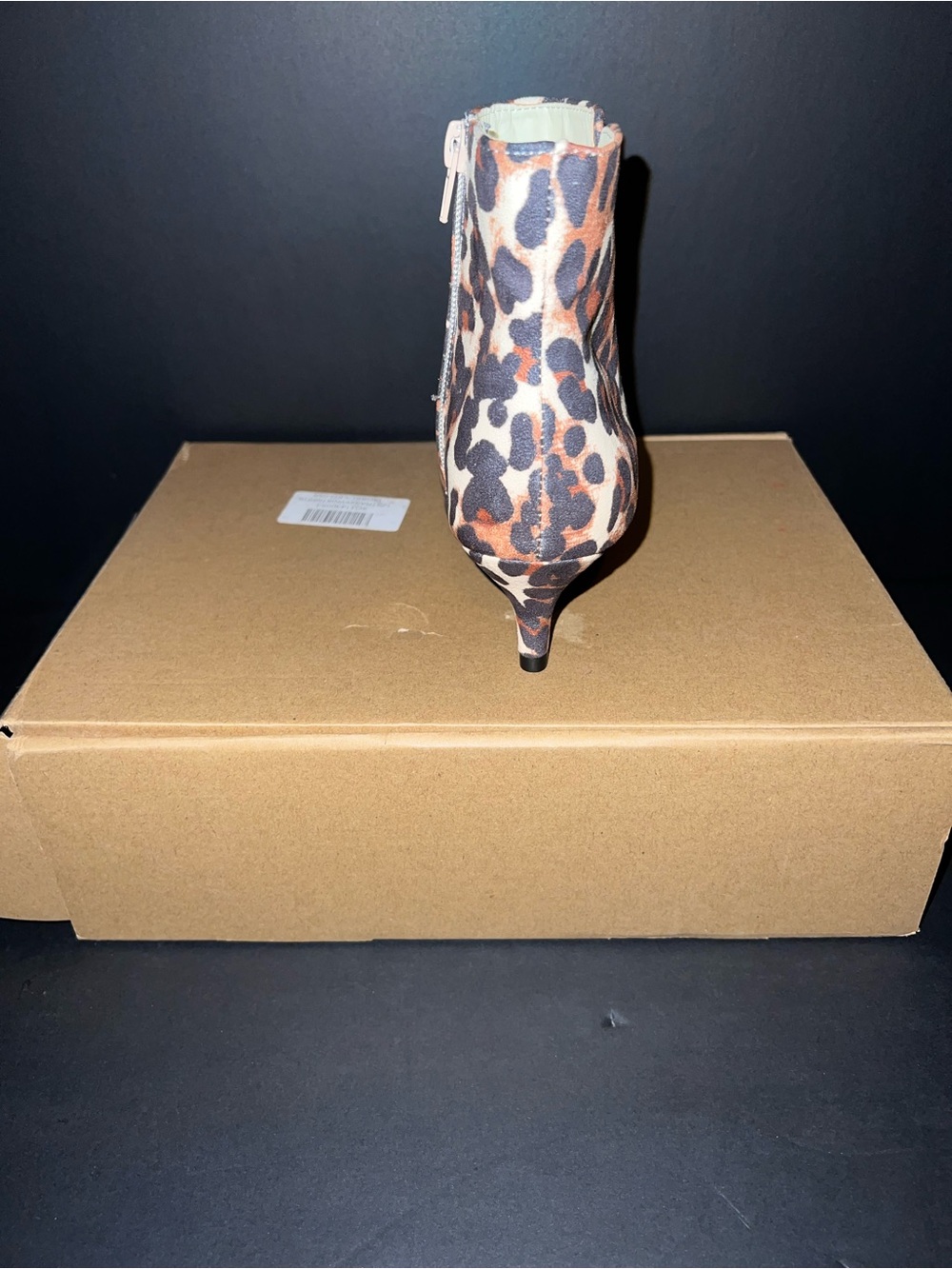 Journee Collection Leopard Print Pointed Kitten Heel Ankle Bootie - Picture 4 of 5